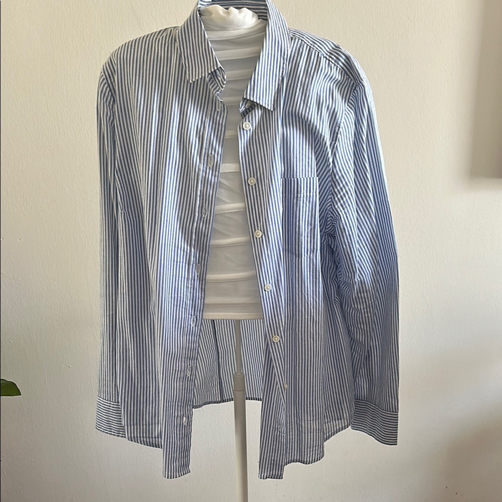 JCrew Women's Blue Striped Shirt